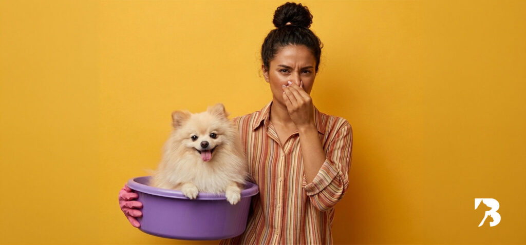perro con gases recostado en casa