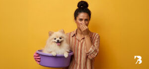 perro con gases recostado en casa